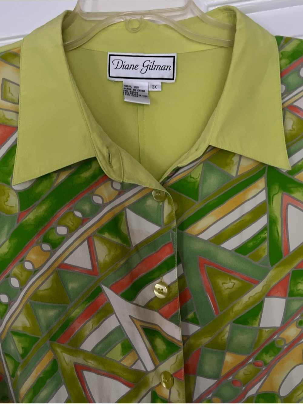 Diane Gilman Silk Blouse 3X Excellent